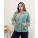 Blusa Frio Feminino Casaco Moletom Pelinho Com pompom Inverno 3RD SD141 - Tempore Plus