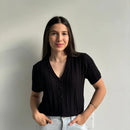 Camisa Thalía – Cropped em Modal Canelado